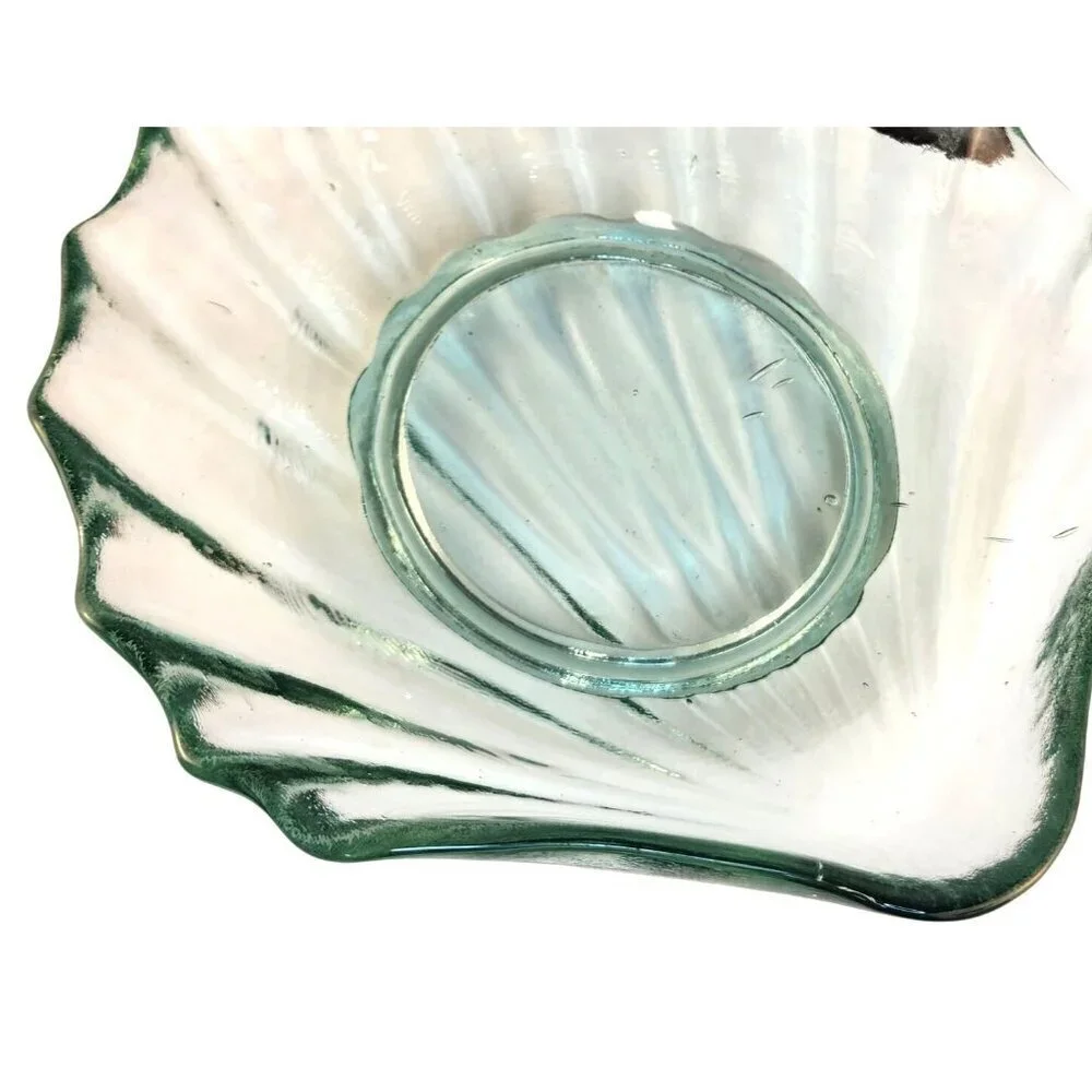 Handcrafted Vidrios San Miguel Recycled Glass Shell-Shaped Dish Coastal Decor Ma